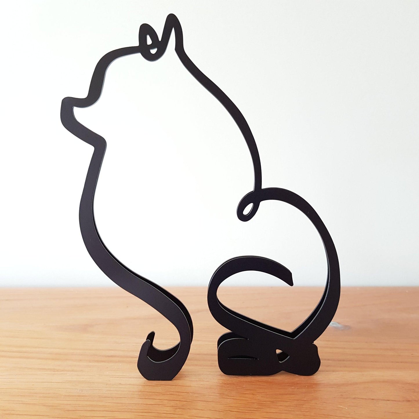 stylish pomeranian minimalist metal dog statue ornament