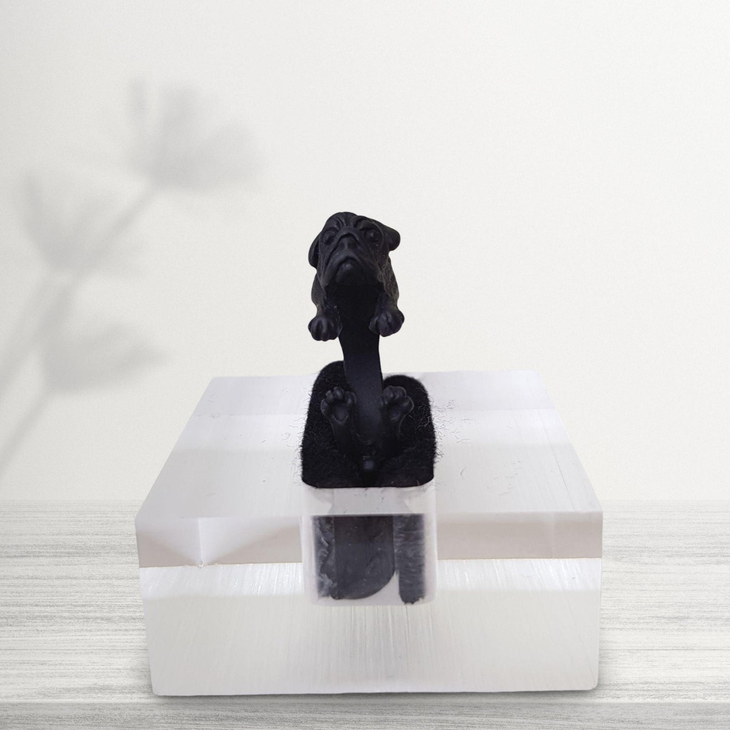black english bulldog midi ring