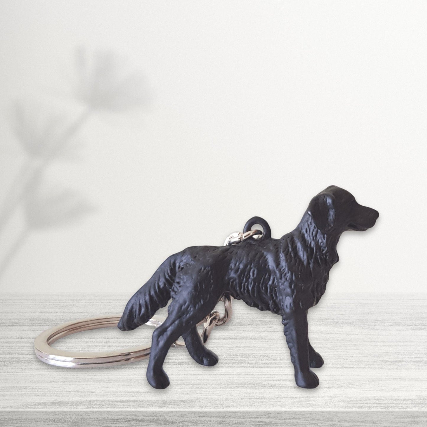 cute labrador retriever black keyring