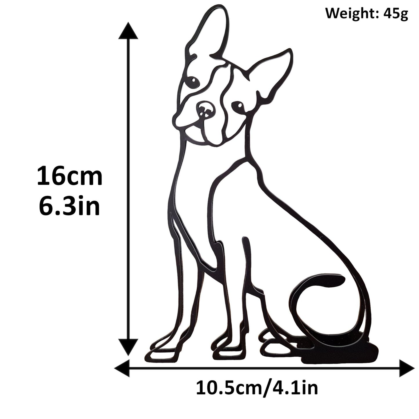 boston terrier home decor metal statue dimensions