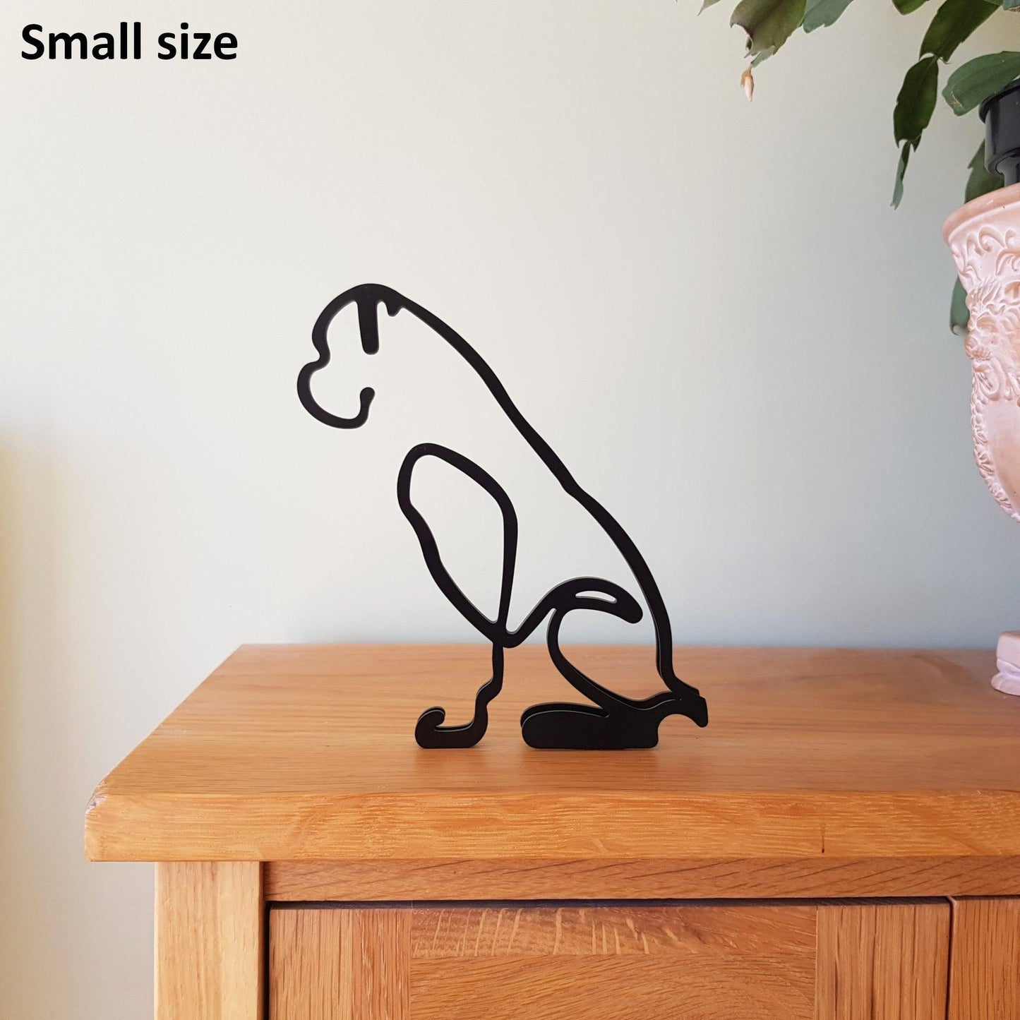minimalist boxer dog stylish silhouette statue in black