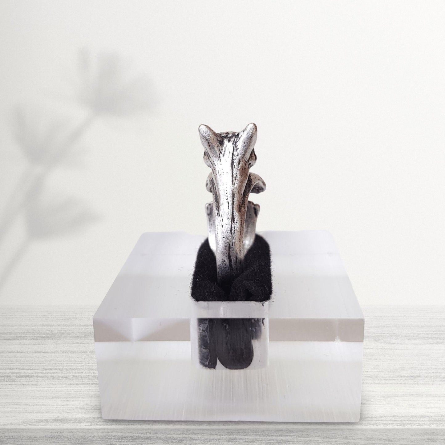 bull terrier cute silver coloured midi ring back view