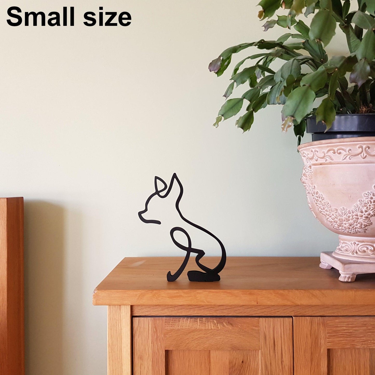 cute chihuahua stylish minimalistic metal sculpture