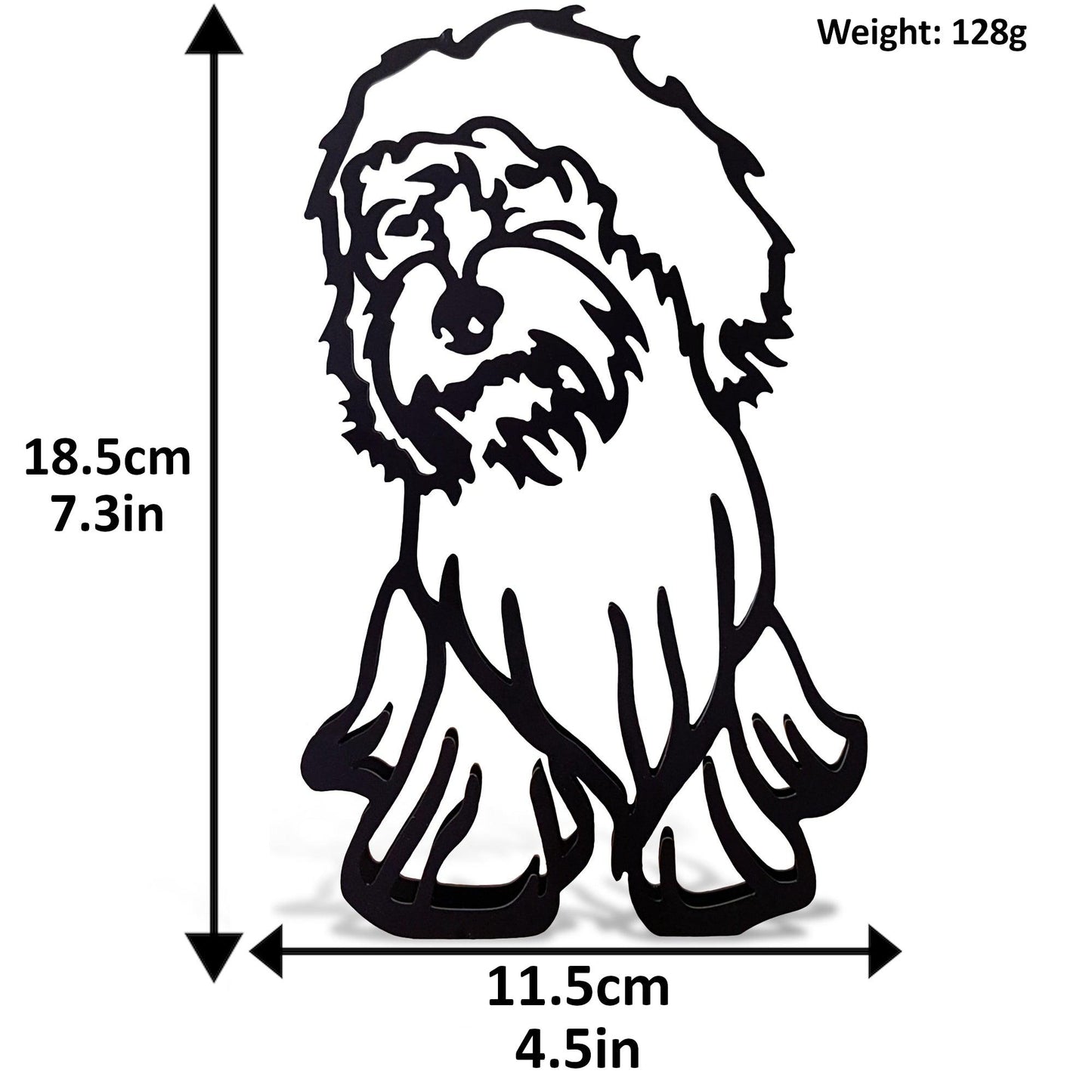 dimensions for cockapoo cartoon style metal statue
