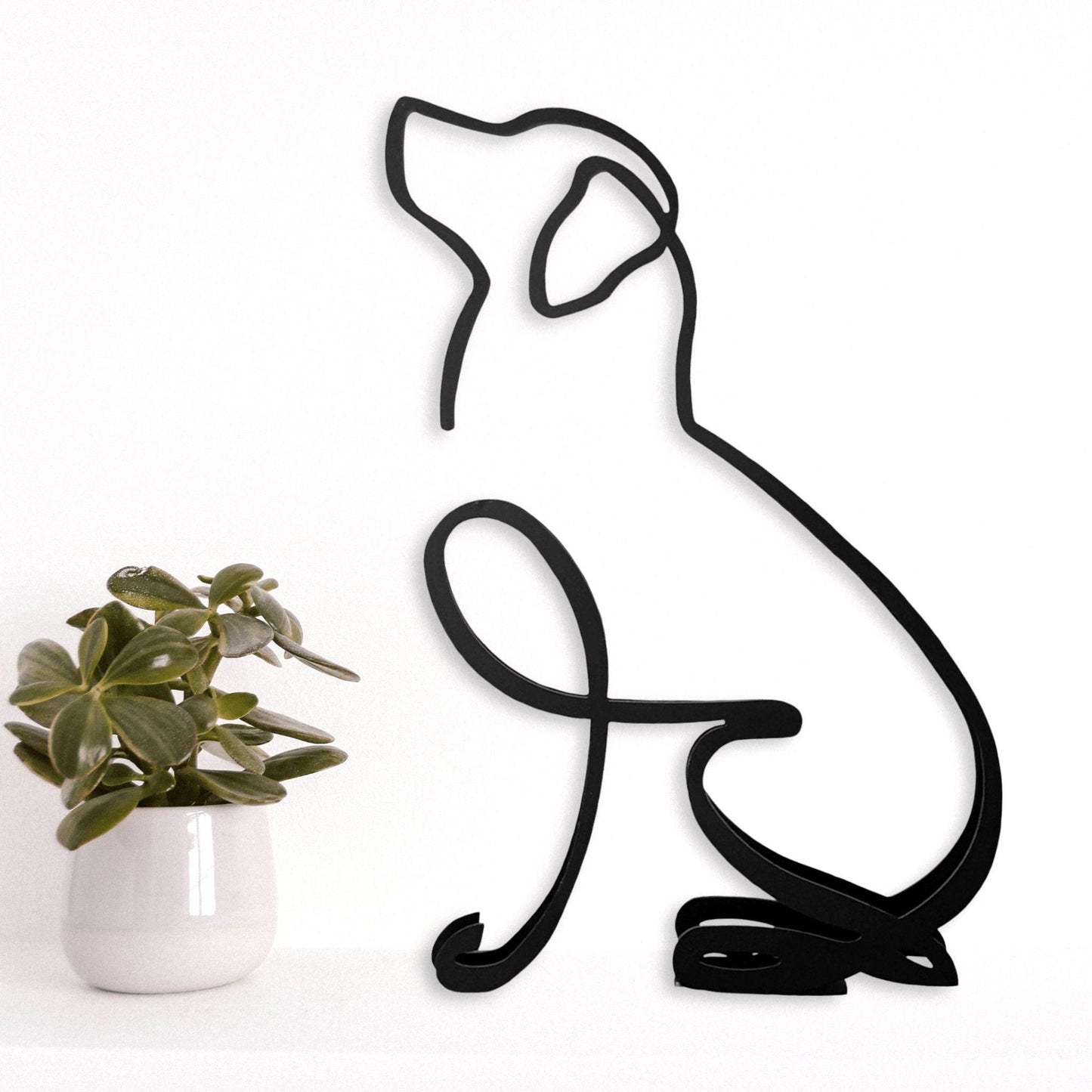 labrador black metal statue home décor ornament