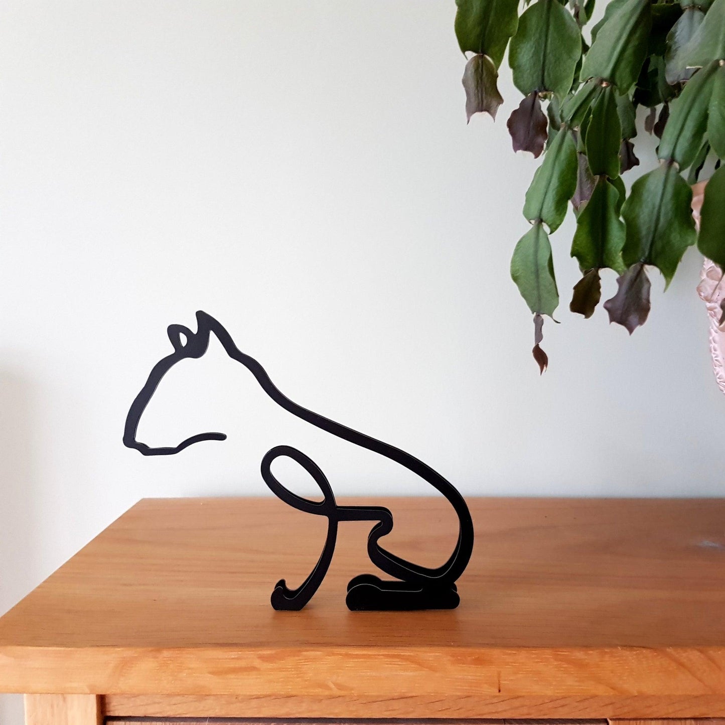 small bull terrier modern metal dog statue