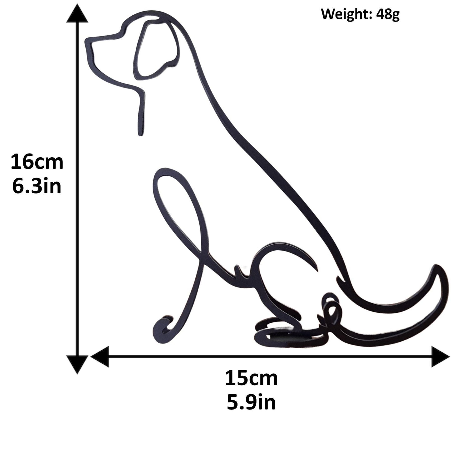 golden retriever metal ornament dimensions