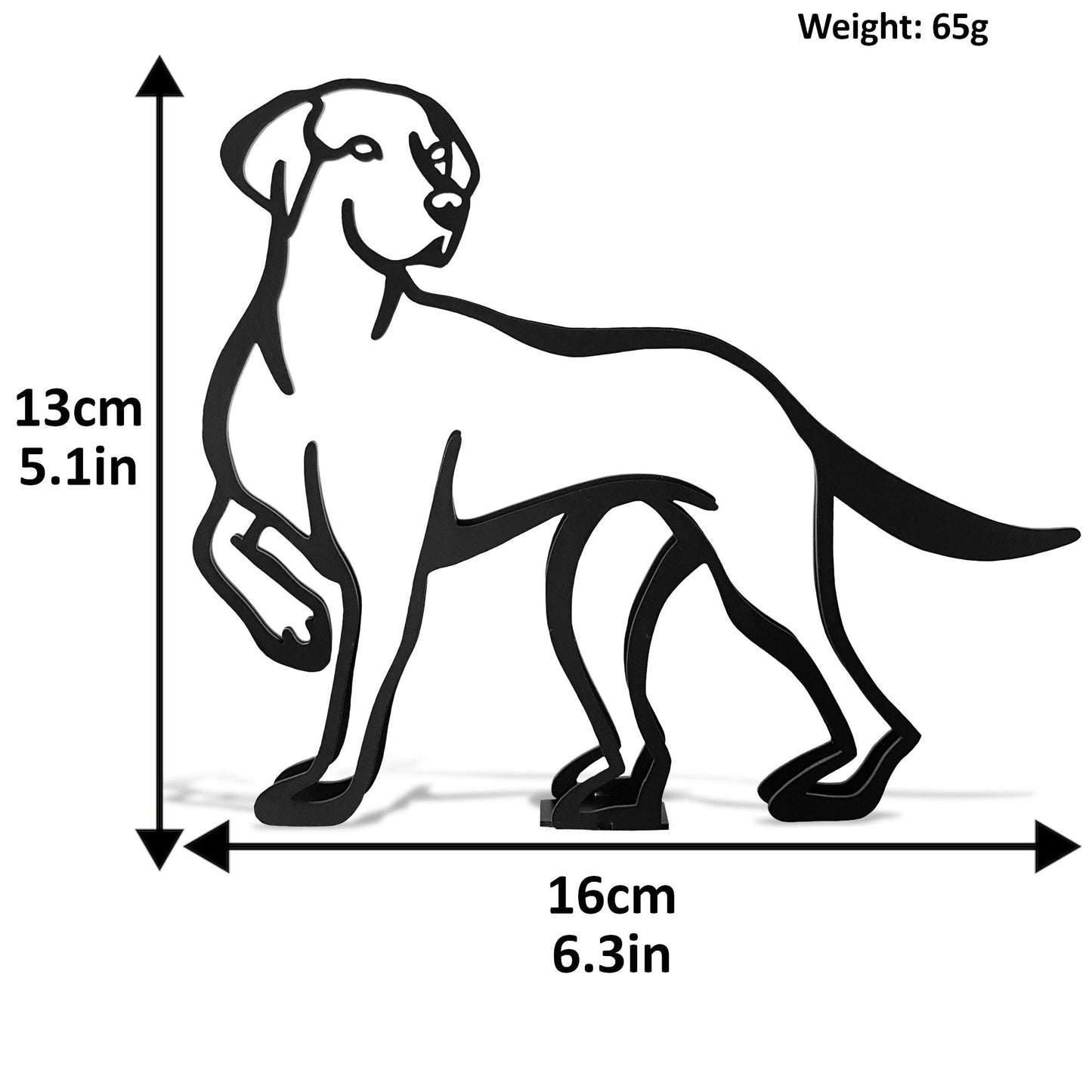 dimensions for artistic vizsla dog minimalist statue ornament