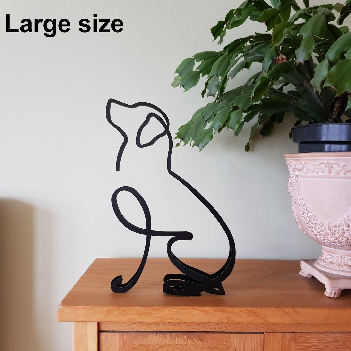 cute labrador minimalistic black metal dog sculpture