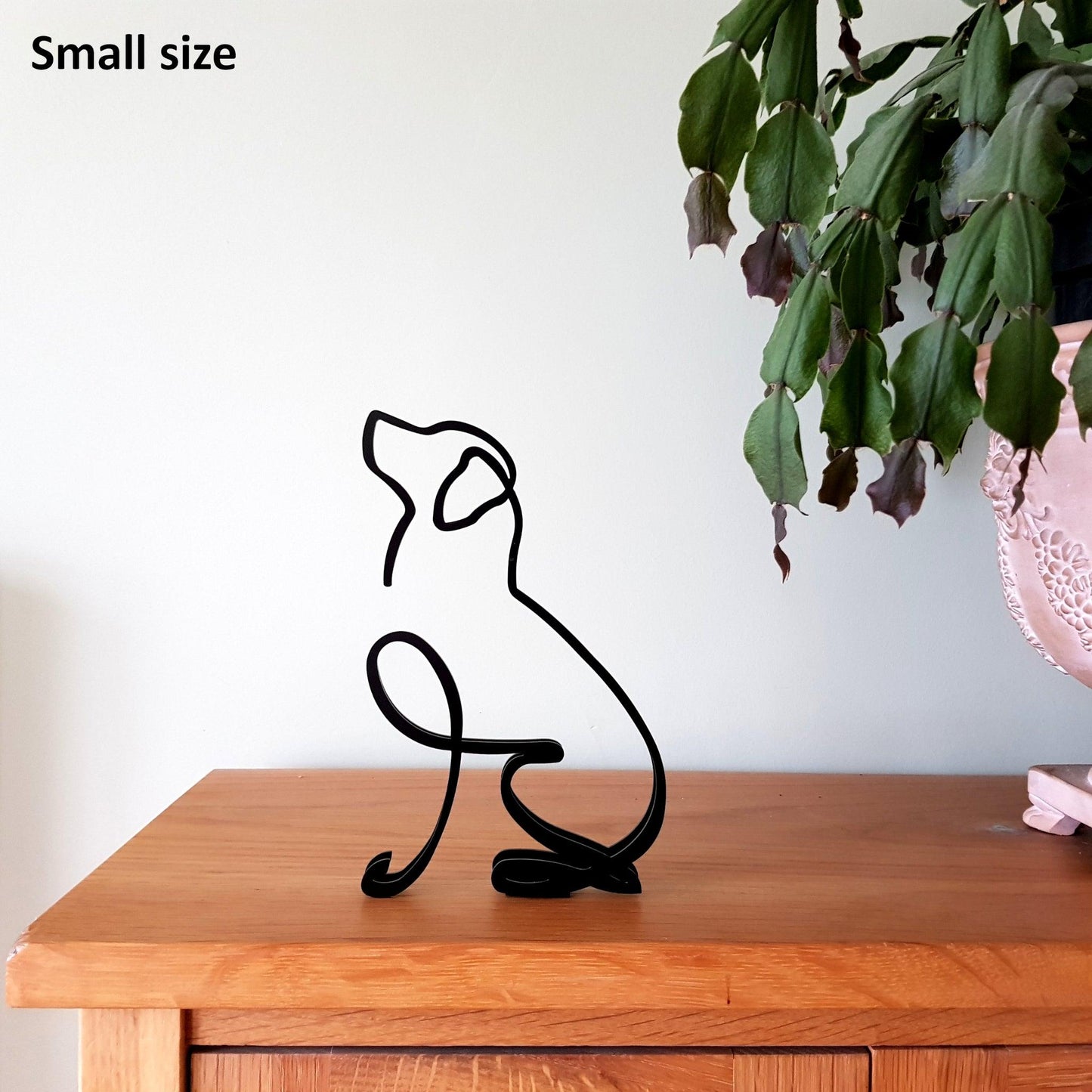 small labrador minimalistic black metal dog statue