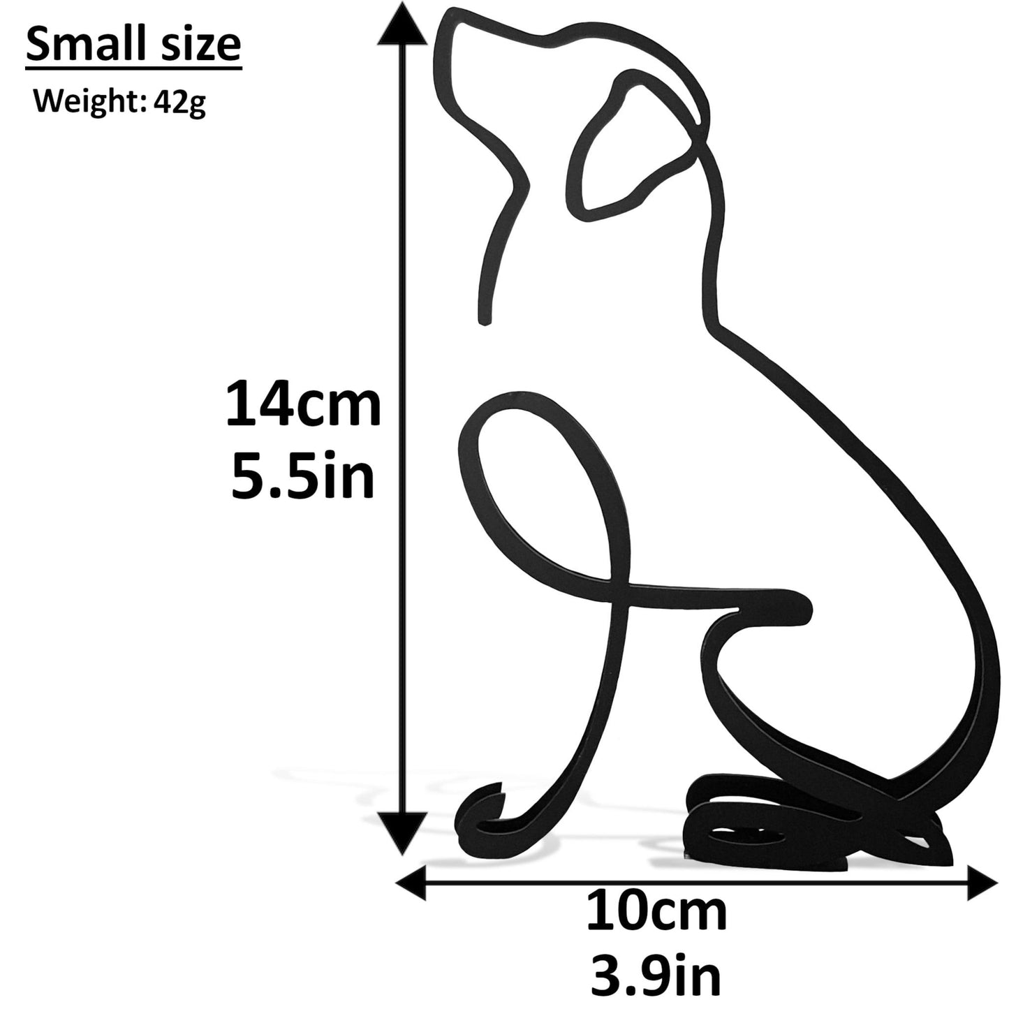 small labrador metal dog sculpture dimensions