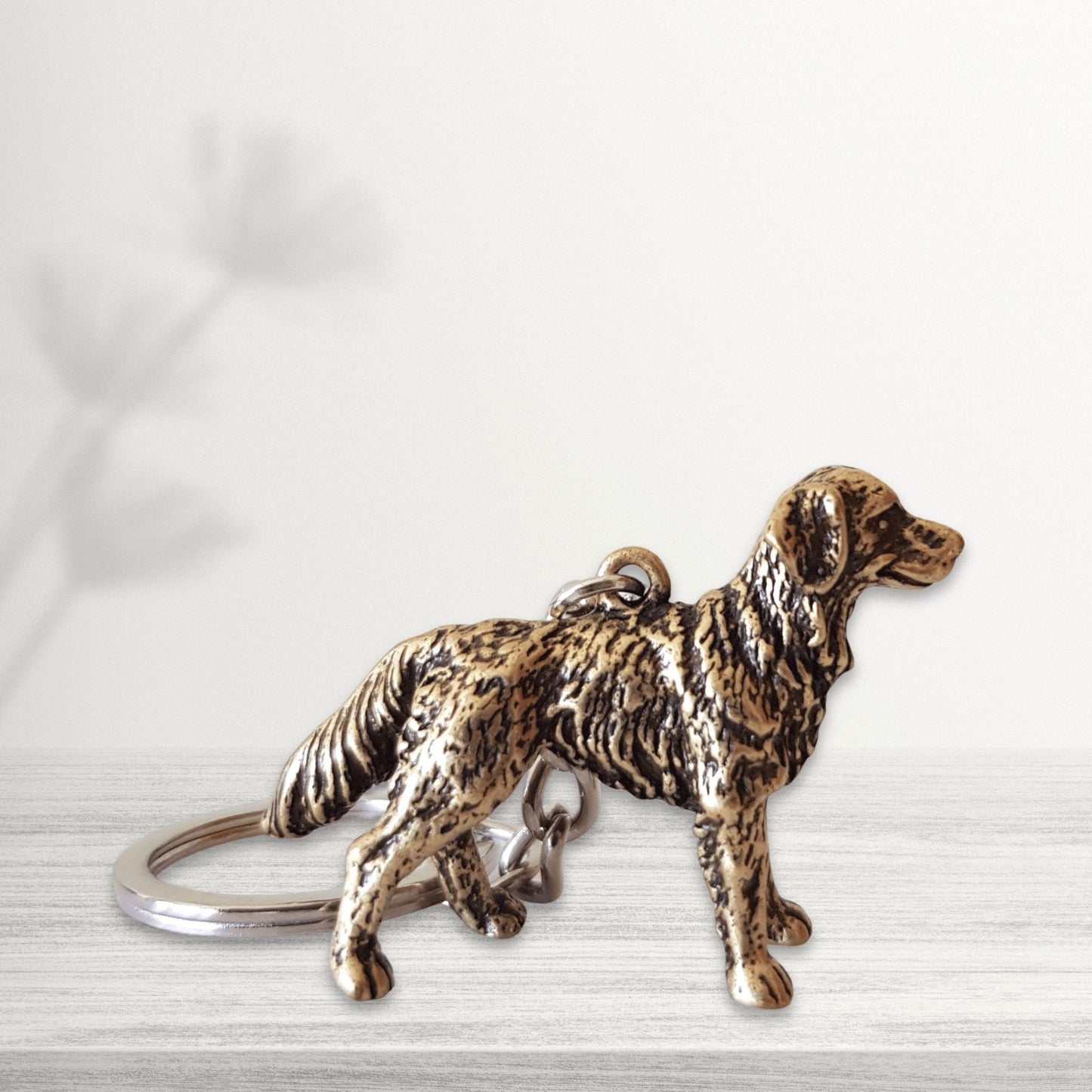 labrador retriever keychain bronze colour