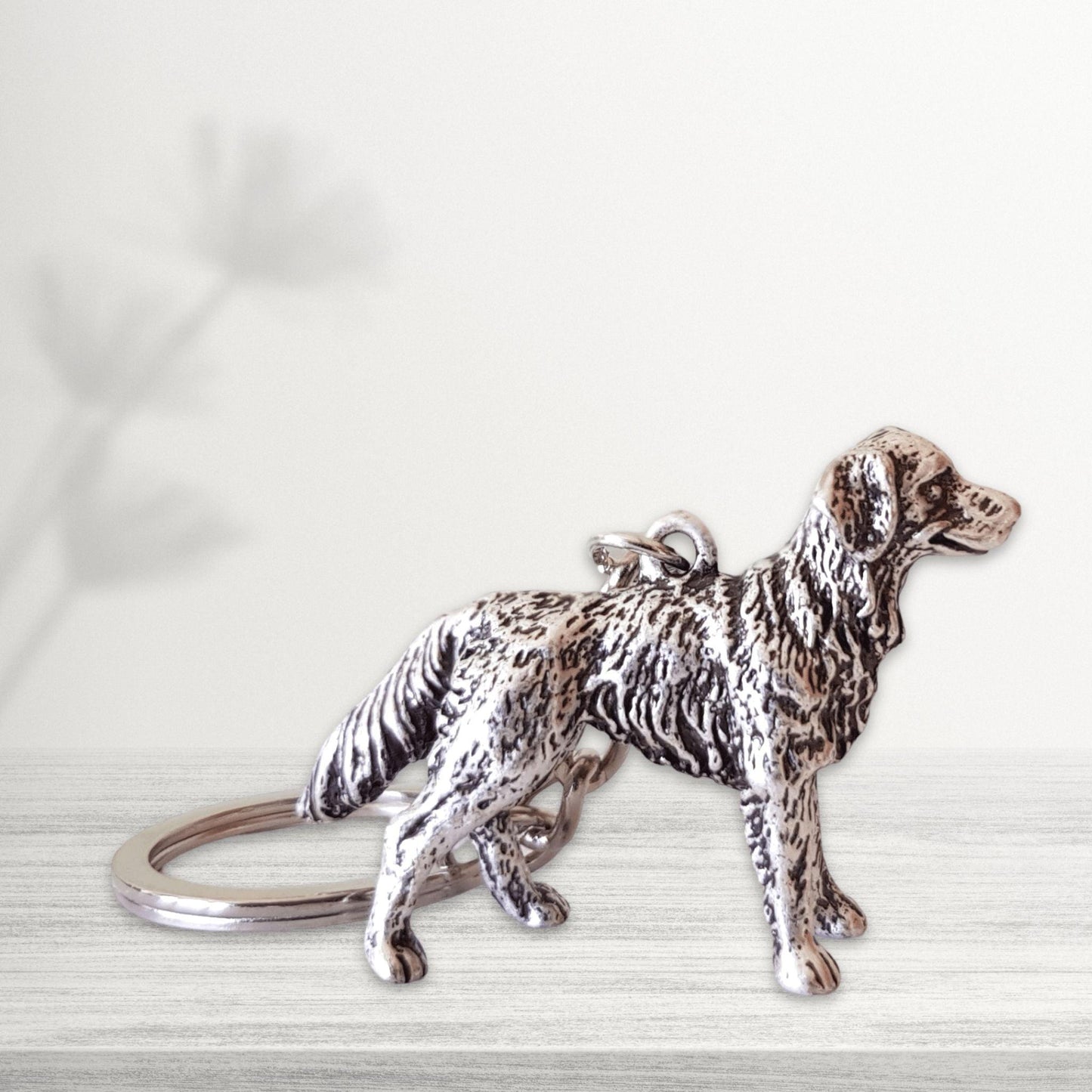 labrador retriever silver colour keychain