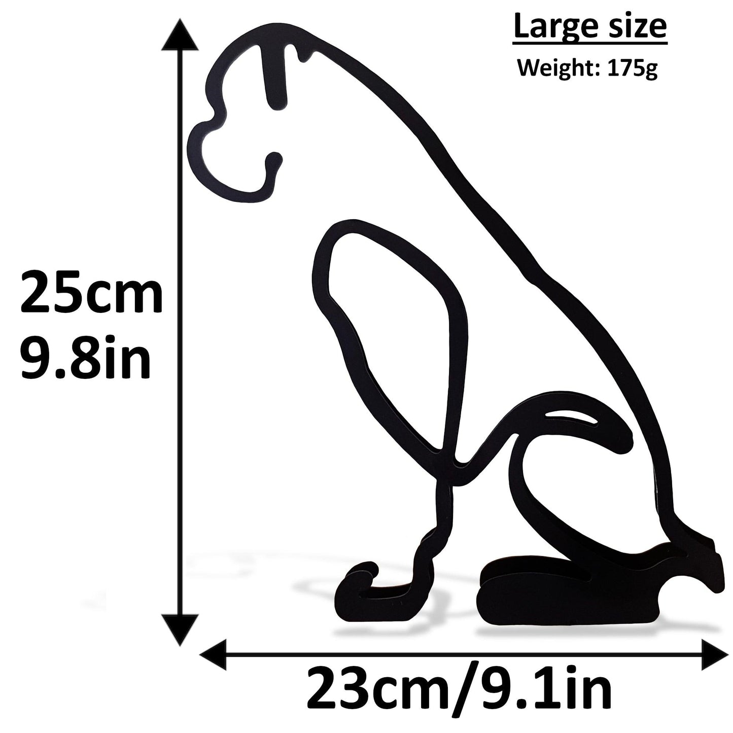 dimensions for large boxer dog artistic minimalist sculpture