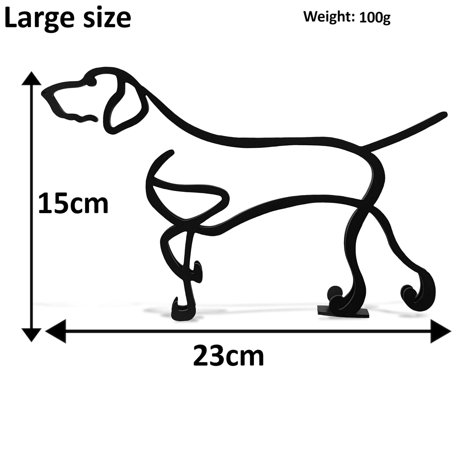 dimensions for german pointer large minimalistic metal statue