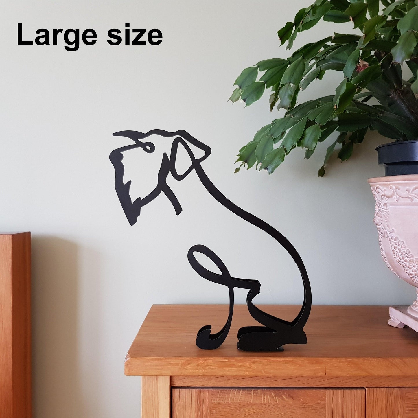 schnauzer dog ornamental modern metal statue gift