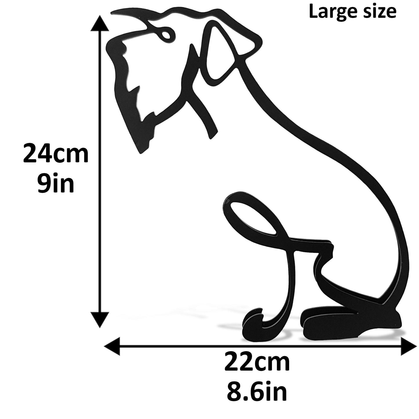 dimensions for schnauzer modern minimalist black metal statue