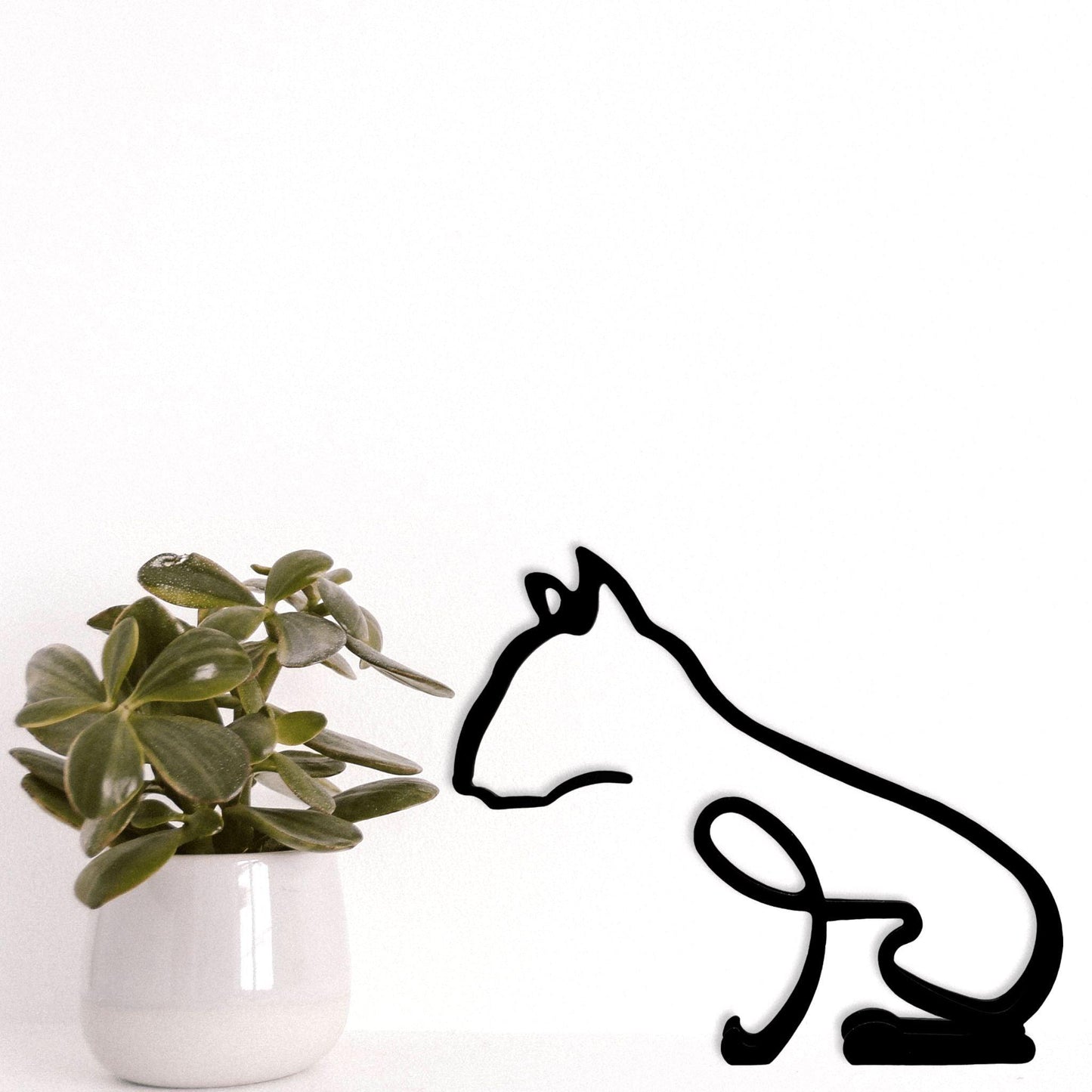 minimalistic bull terrier black stylish statue ornament