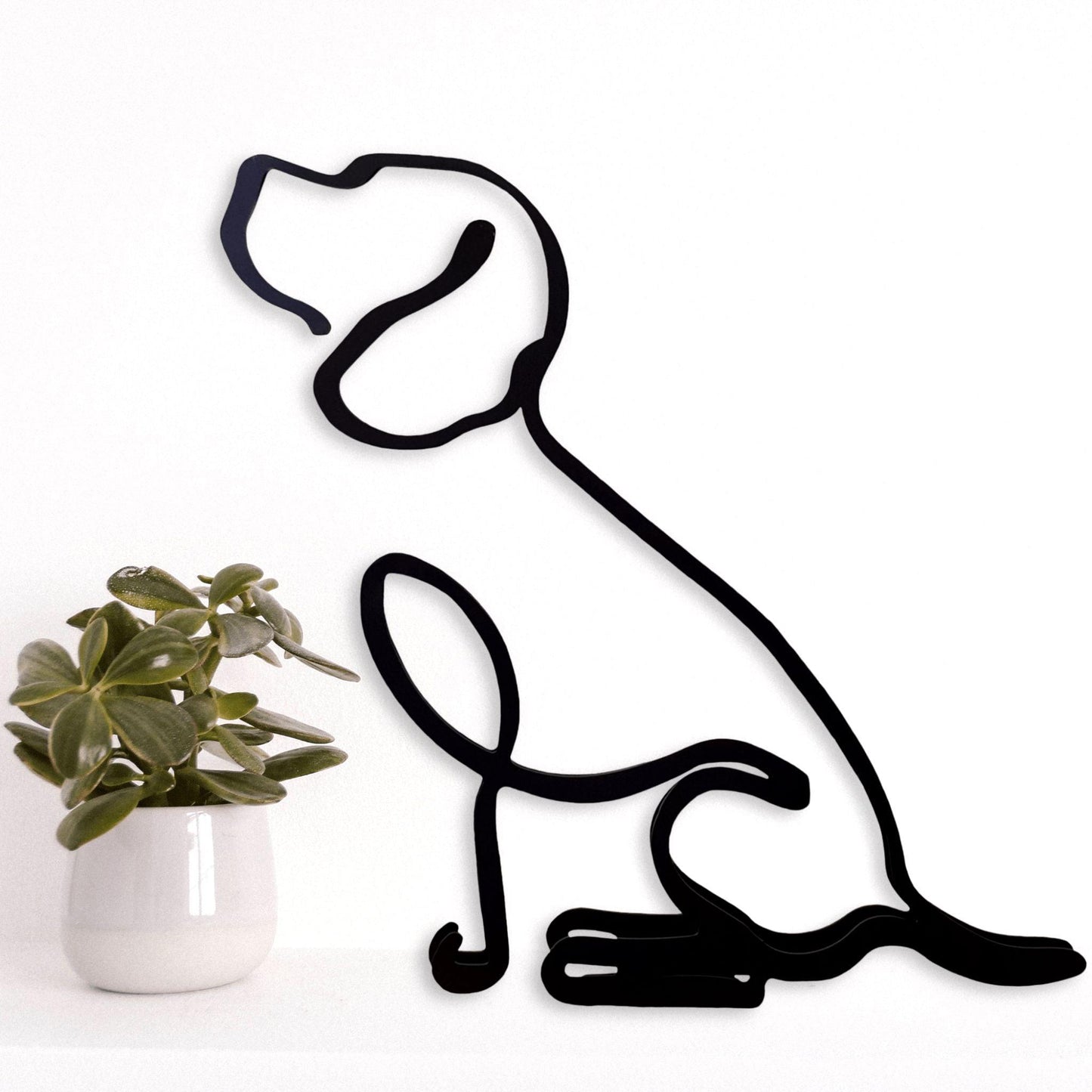 beagle dog black metal sculpture ornament