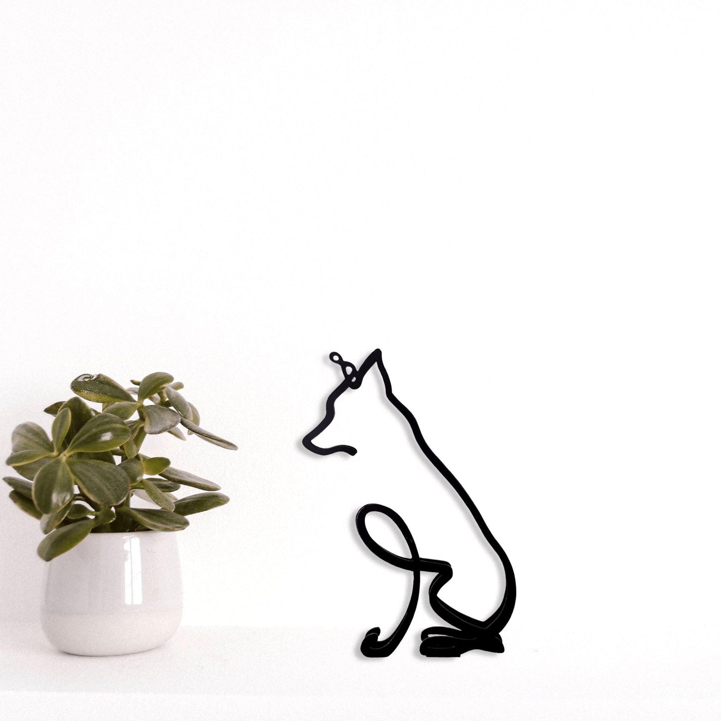 cute border collie metal ornamental home décor sculpture