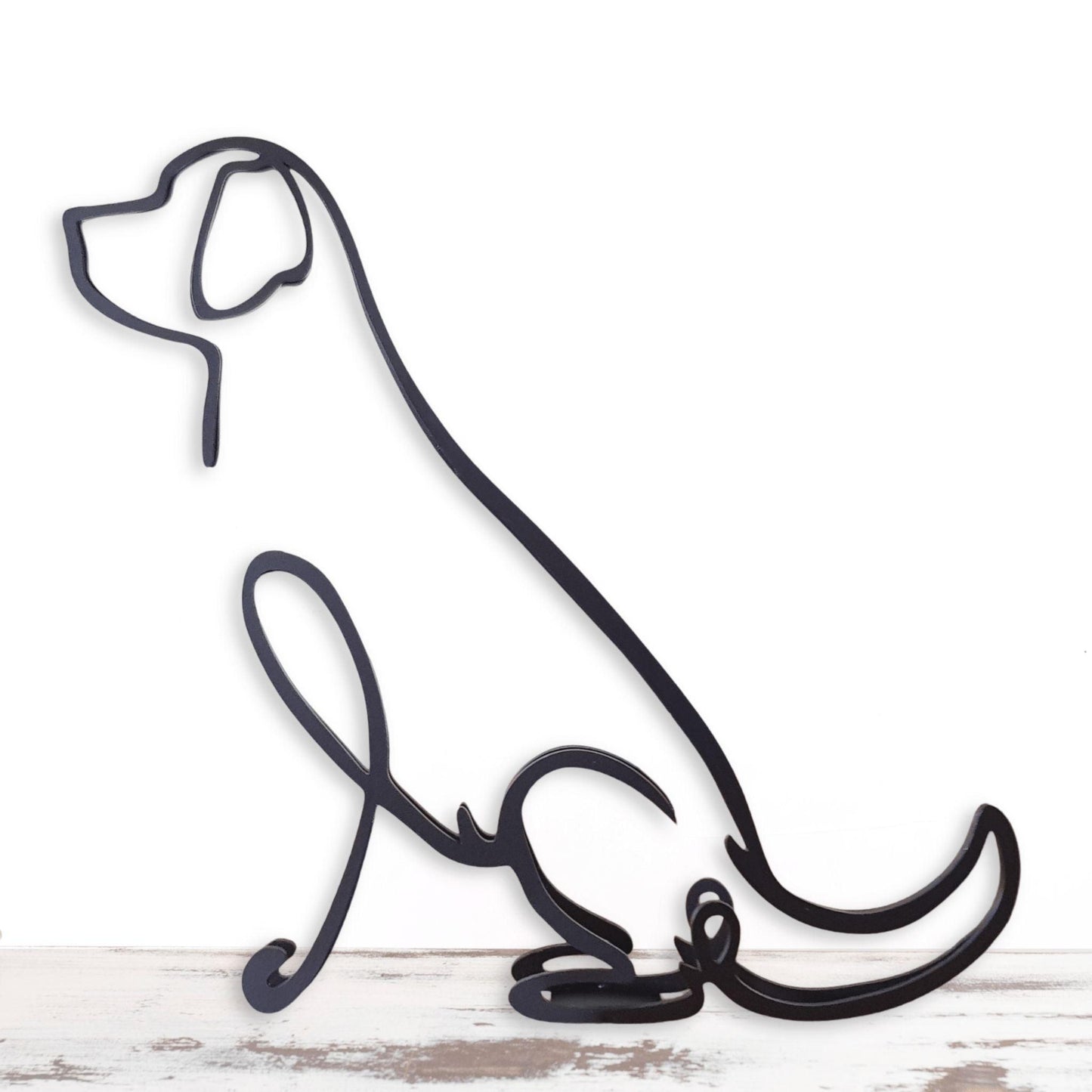 golden retriever metal sculpture for home décor