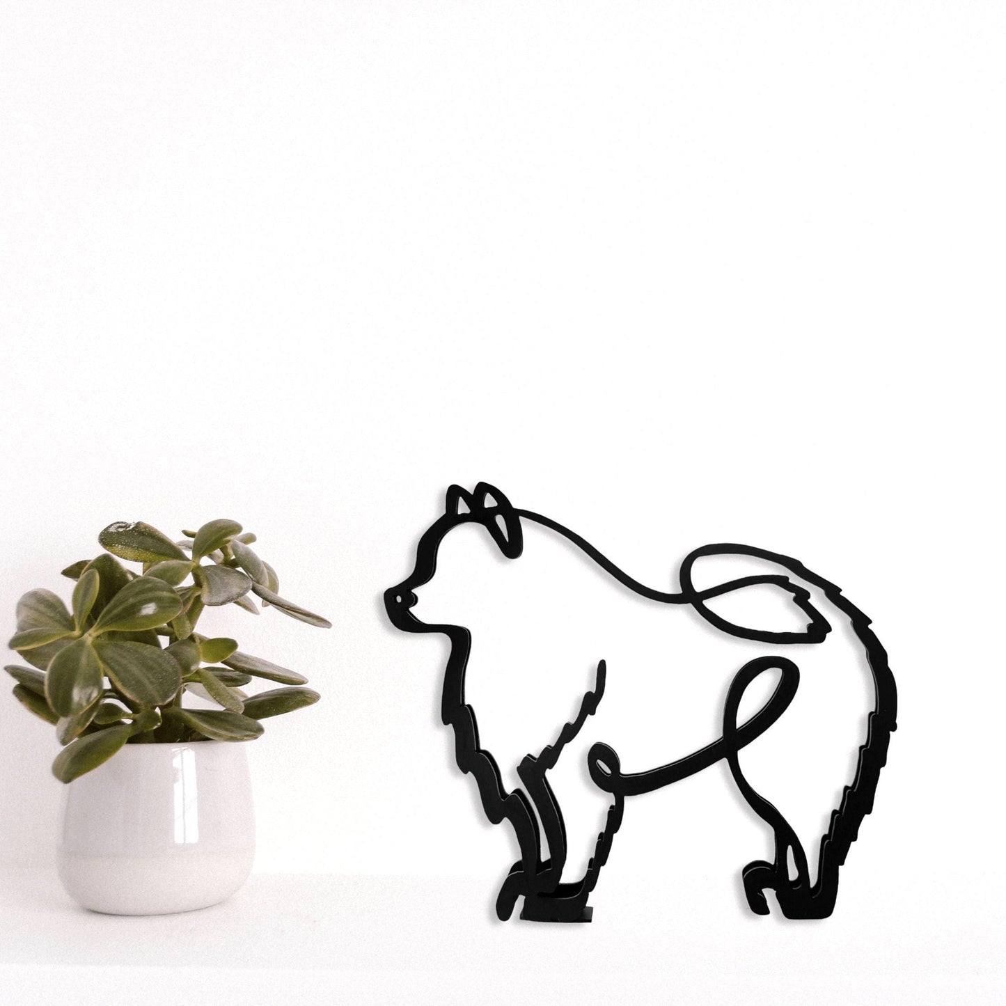 samoyed metal dog sculpture ornament gift