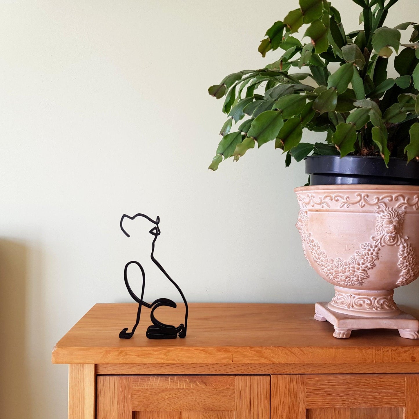american pit bull small minimalist metal dog statue