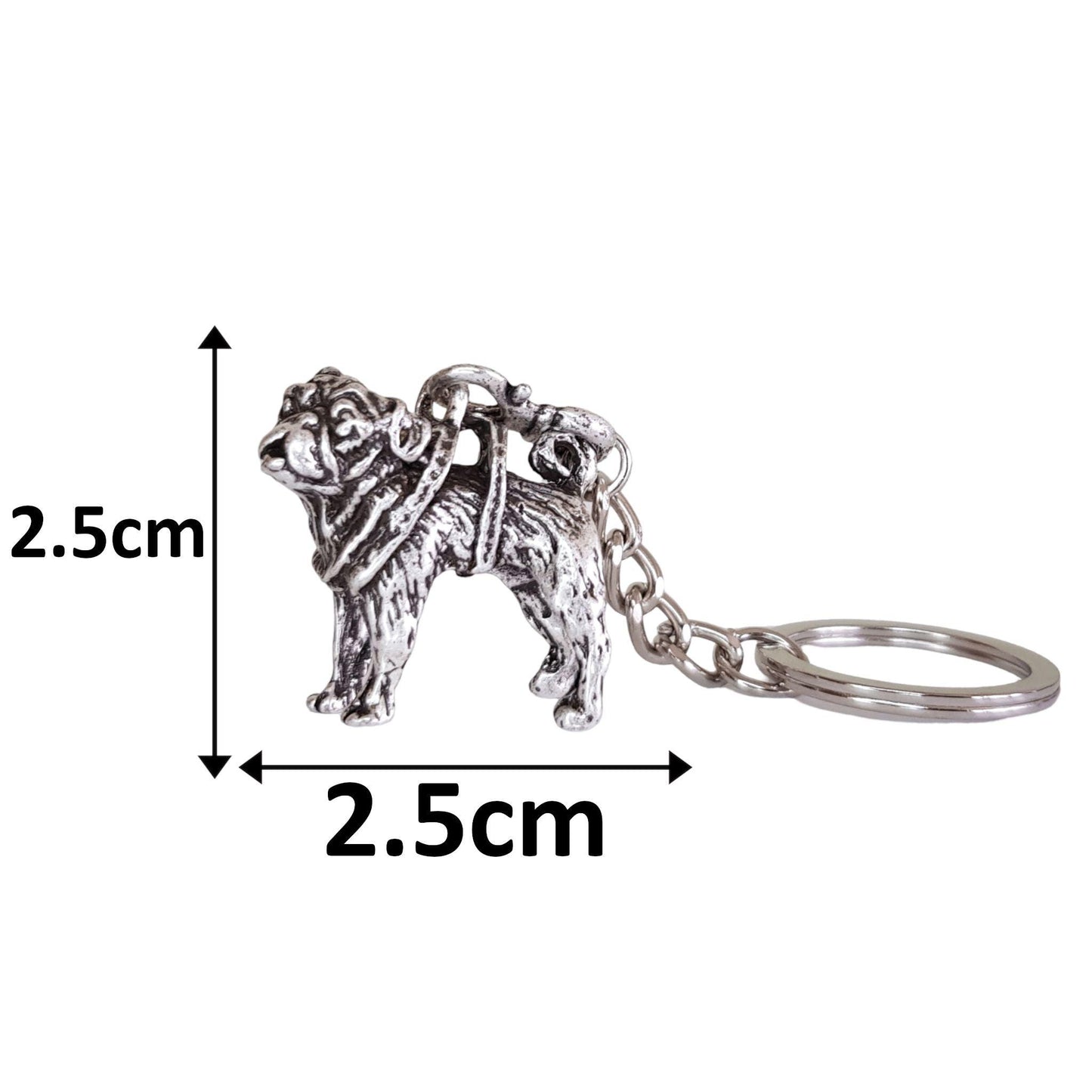pug dog keychain dimensions