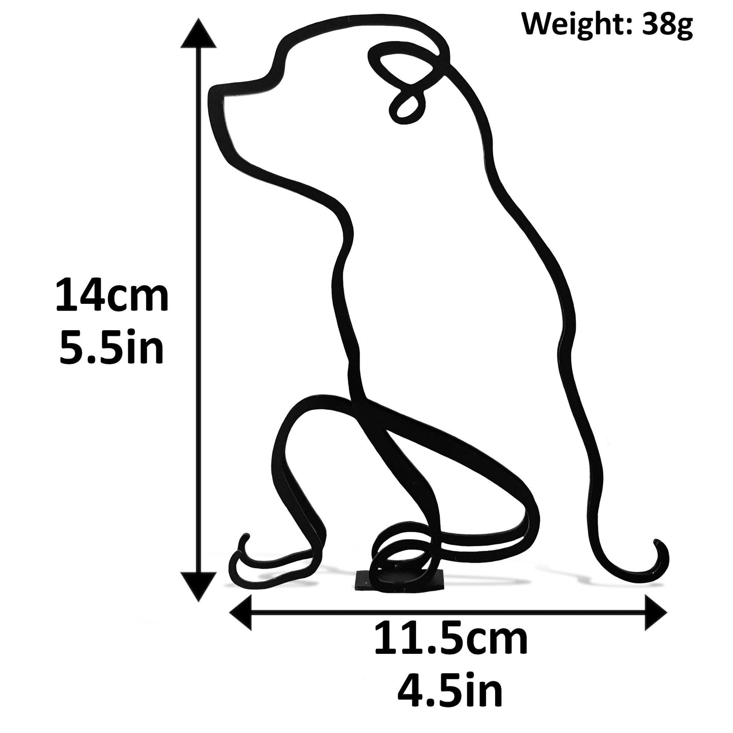 minimalist rottweiler small black metal sculpture dimensions