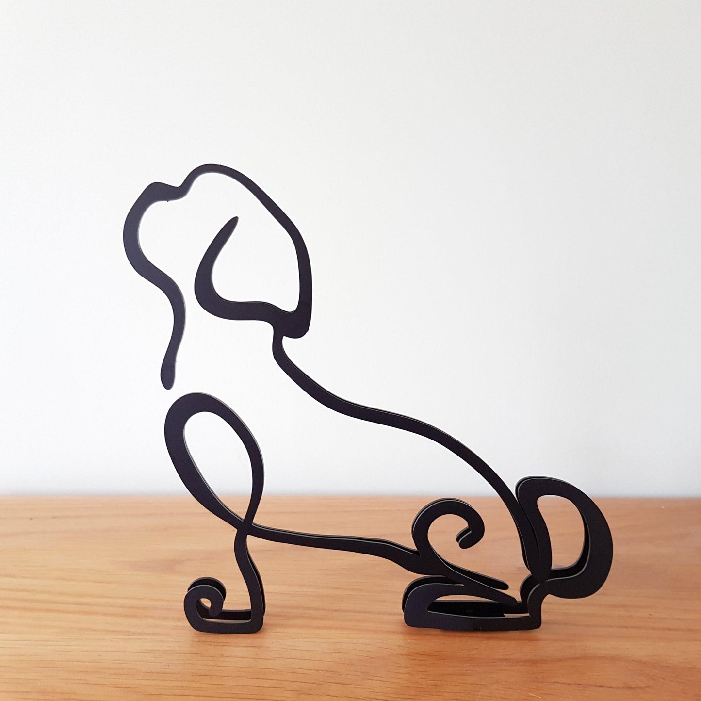 cute shih tzu minimalist metal dog sculpture ornament