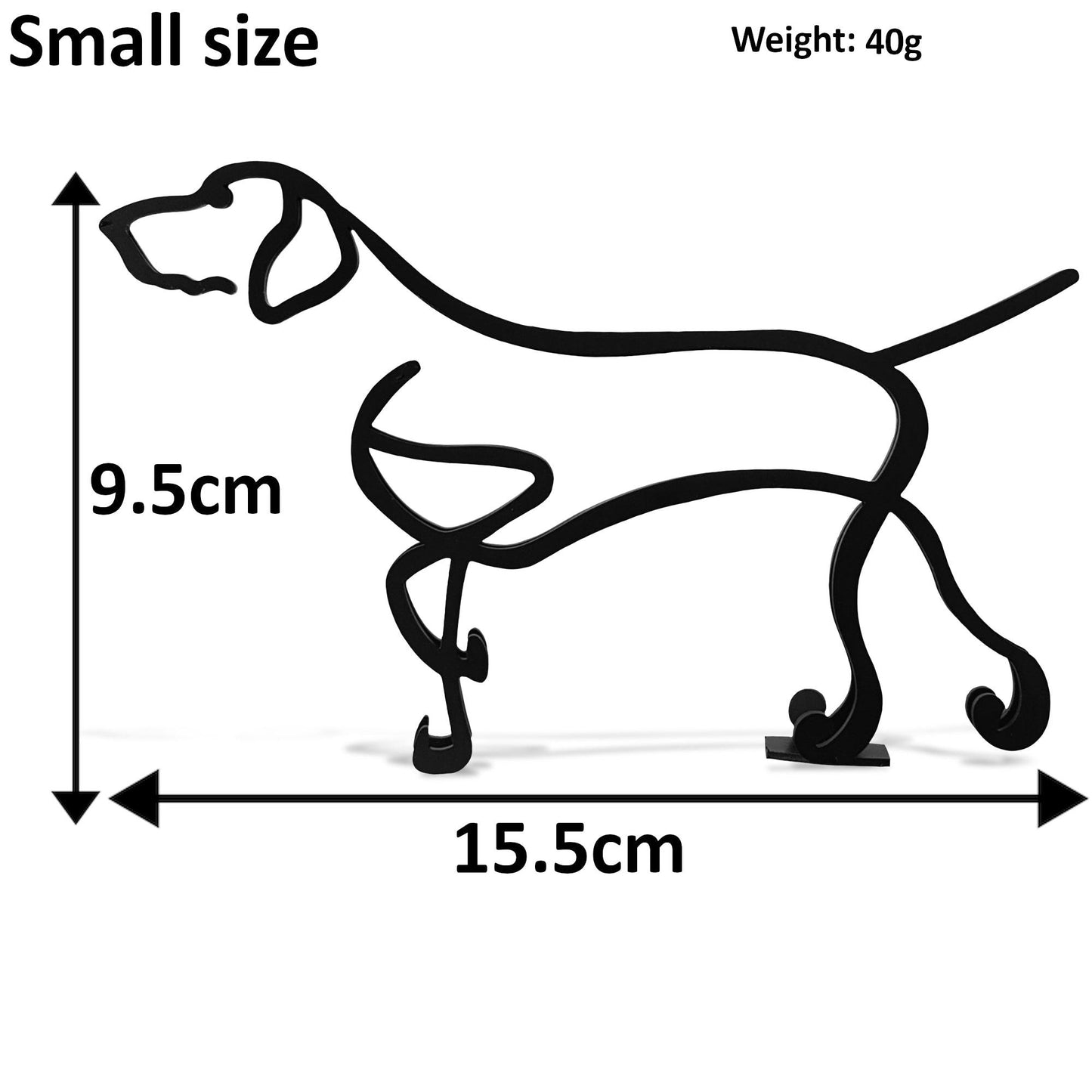 dimensions for small german pointer artistic minimalist metal statue