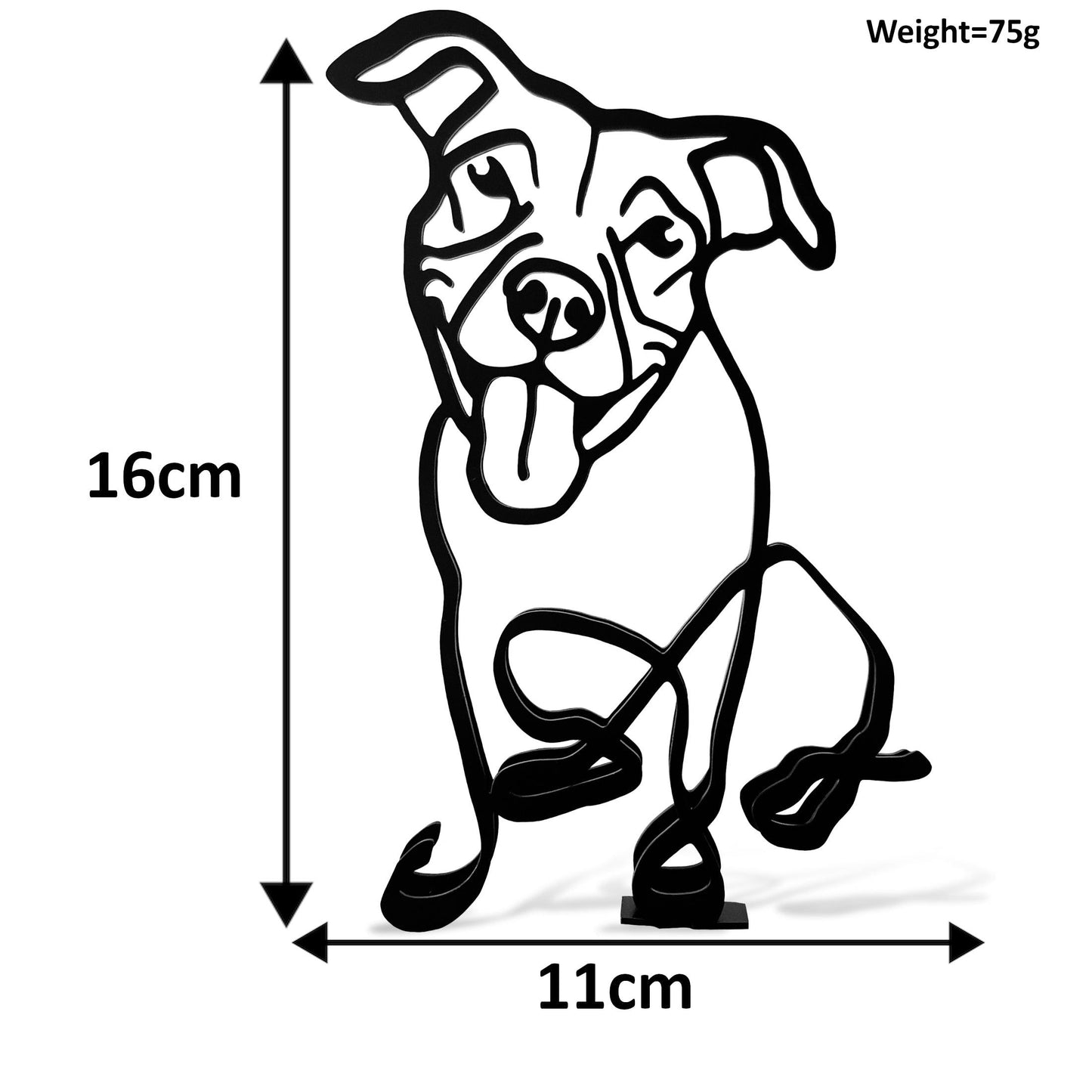 dimensions for staffordshire bull terrier minimalist metal sculpture ornament