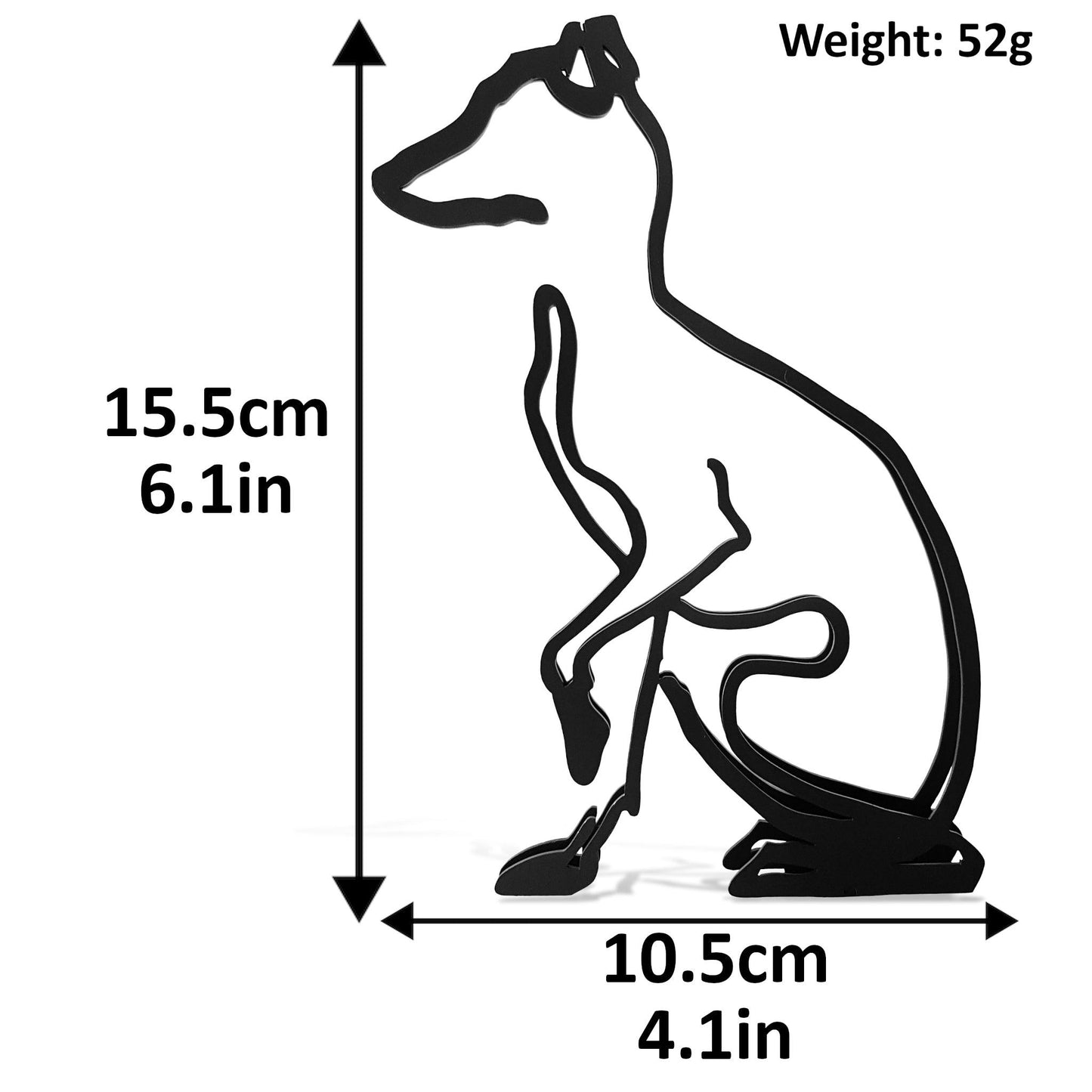 dimensions for whippet artistic minimalist metal statue
