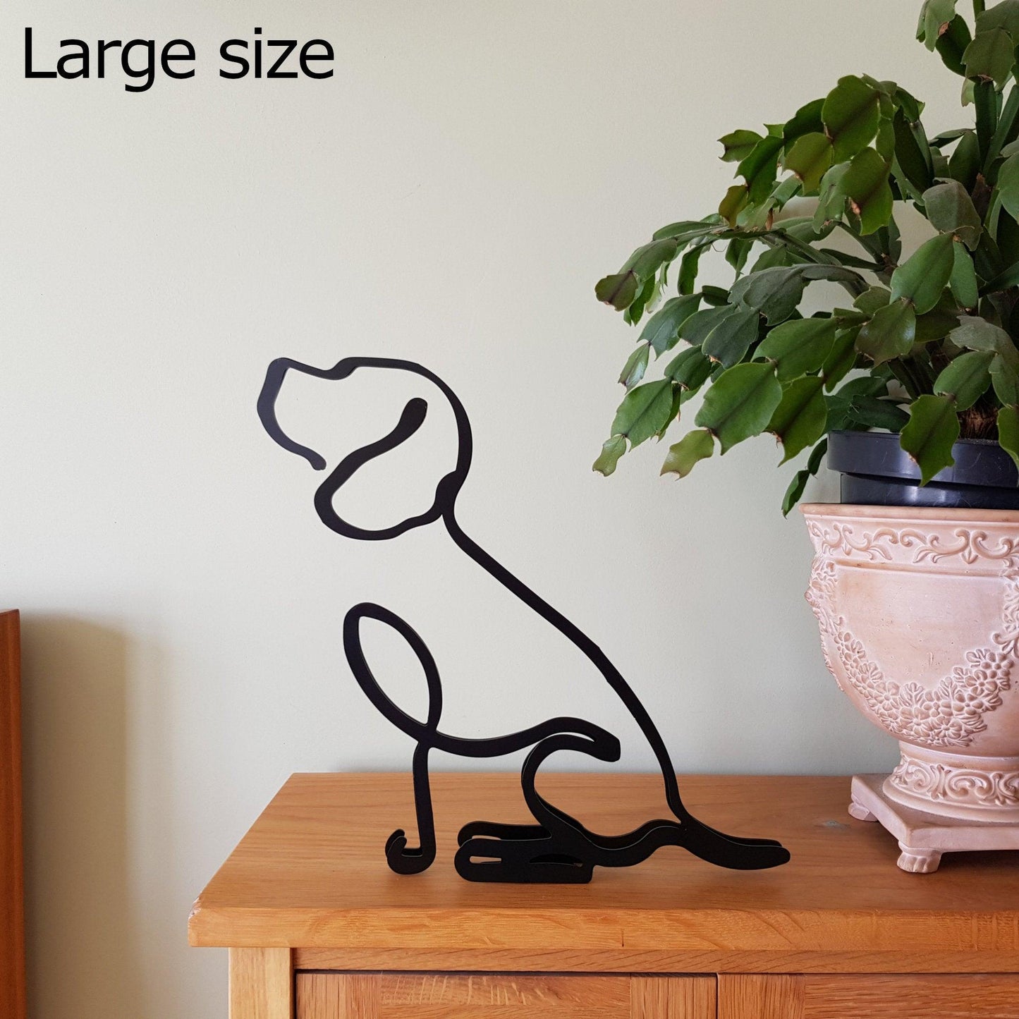 beagle dog statue minimalist modern black metal ornament