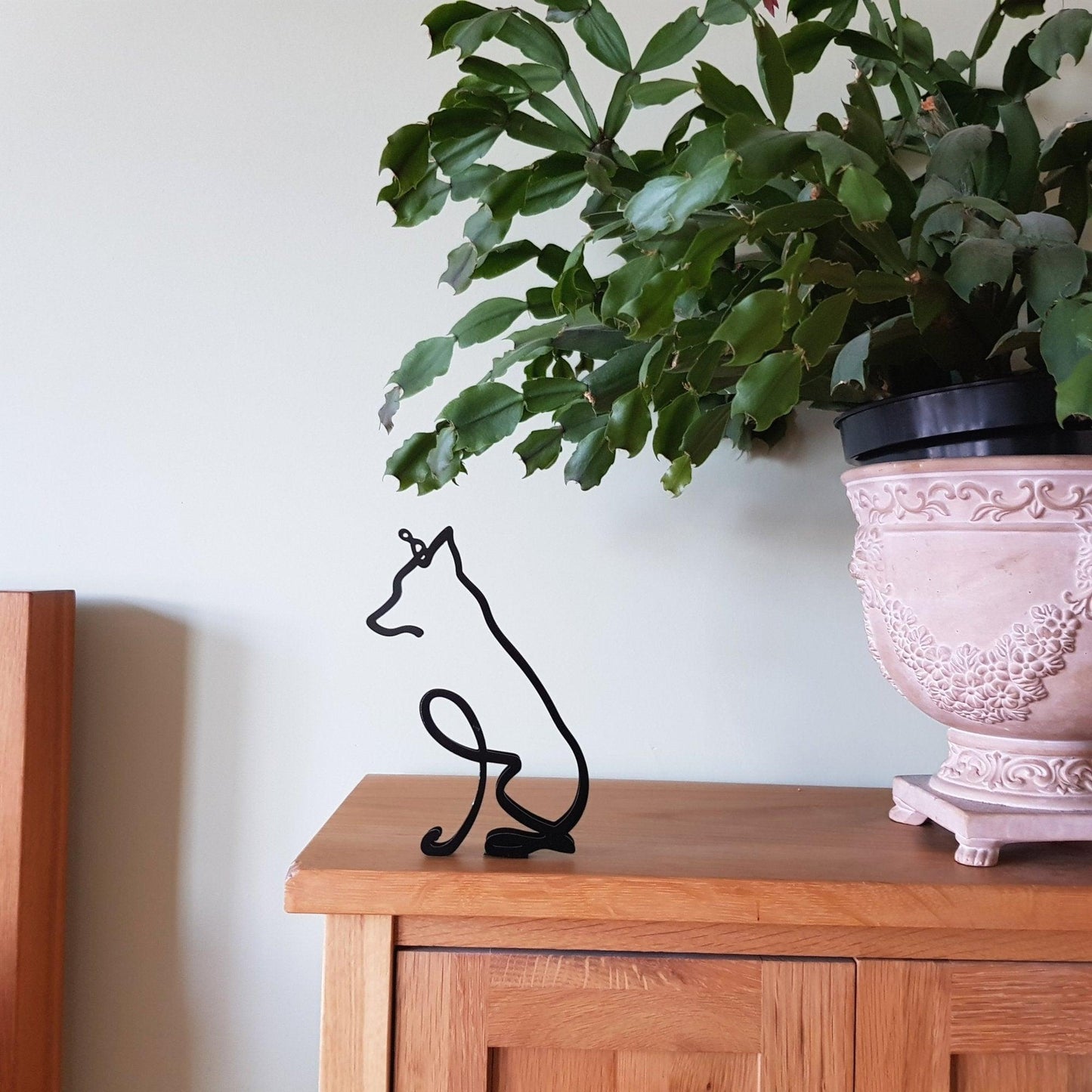 border collie minimalist modern small black metal sculpture