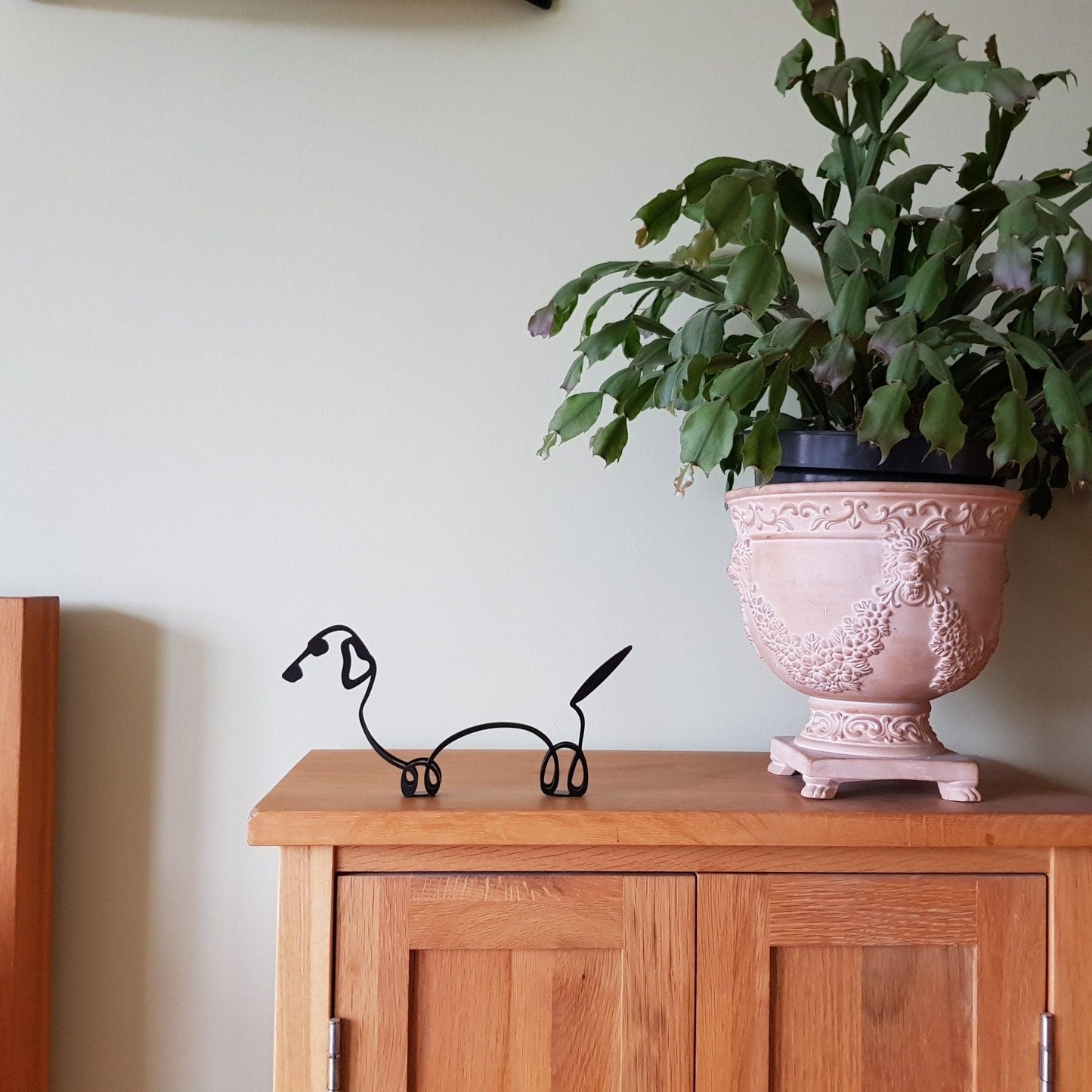 cute dachshund dog modern style minimalist metal statue