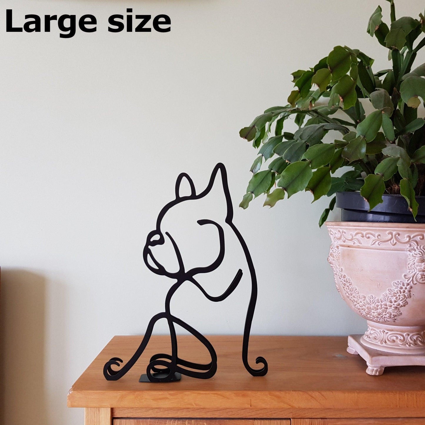 stylish french bulldog minimalist artistic metal statue