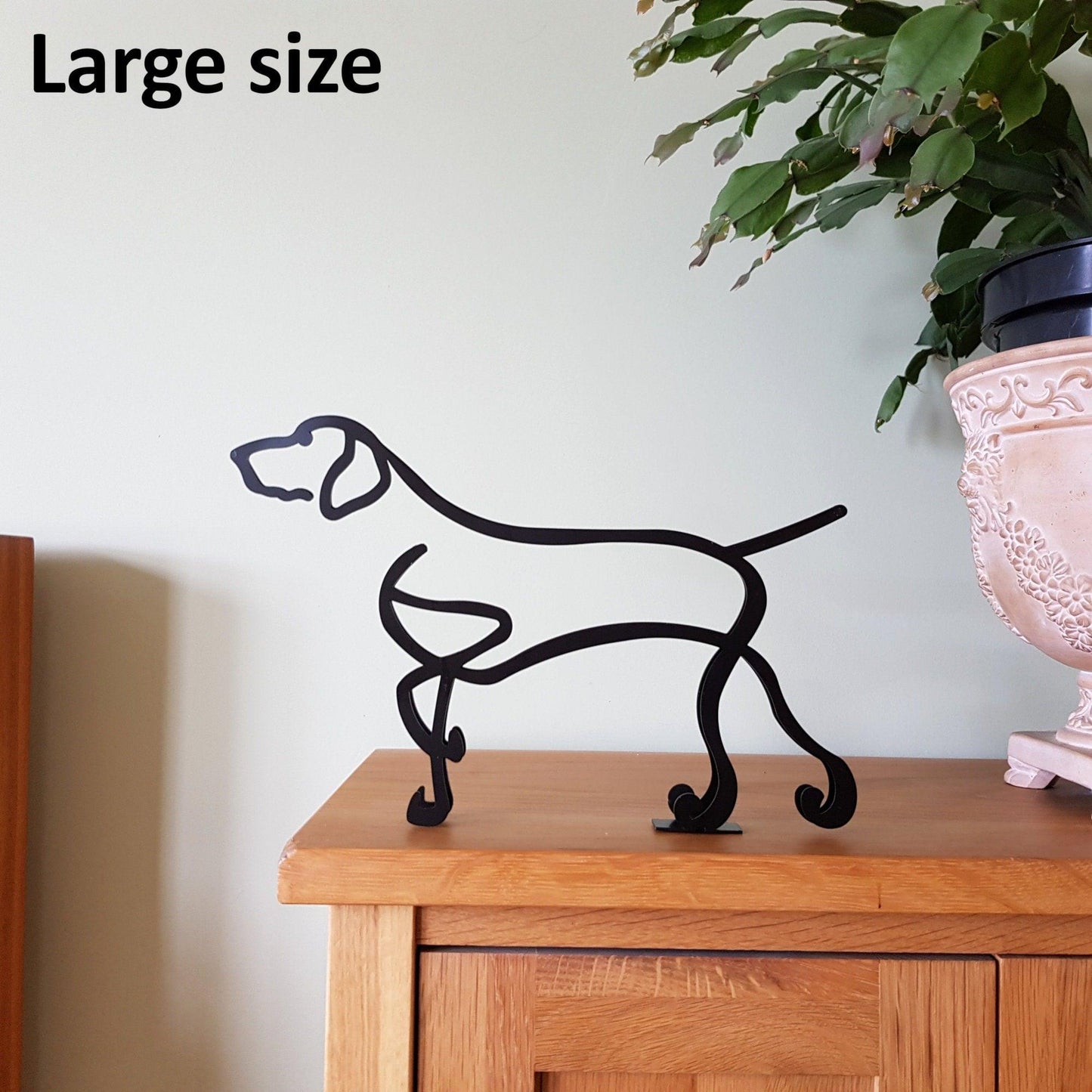 german pointer minimalist modern style black metal statue