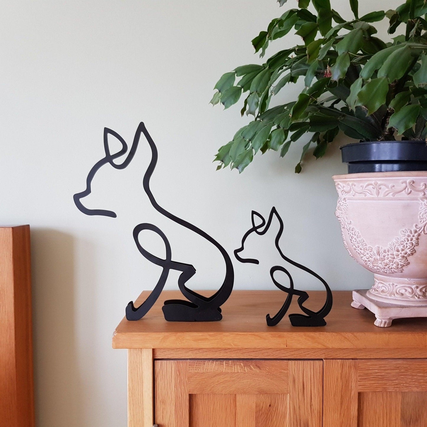 chihuahua minimalist modern metal sculpture for home décor