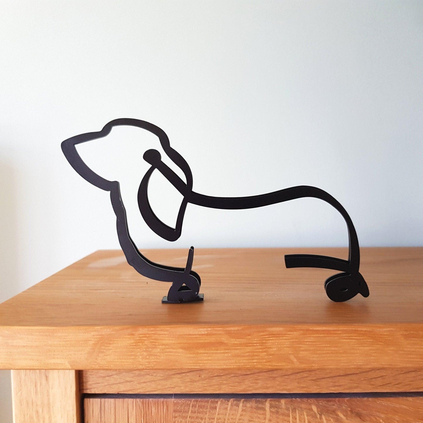 basset hound modern stylish minimalist black metal statue