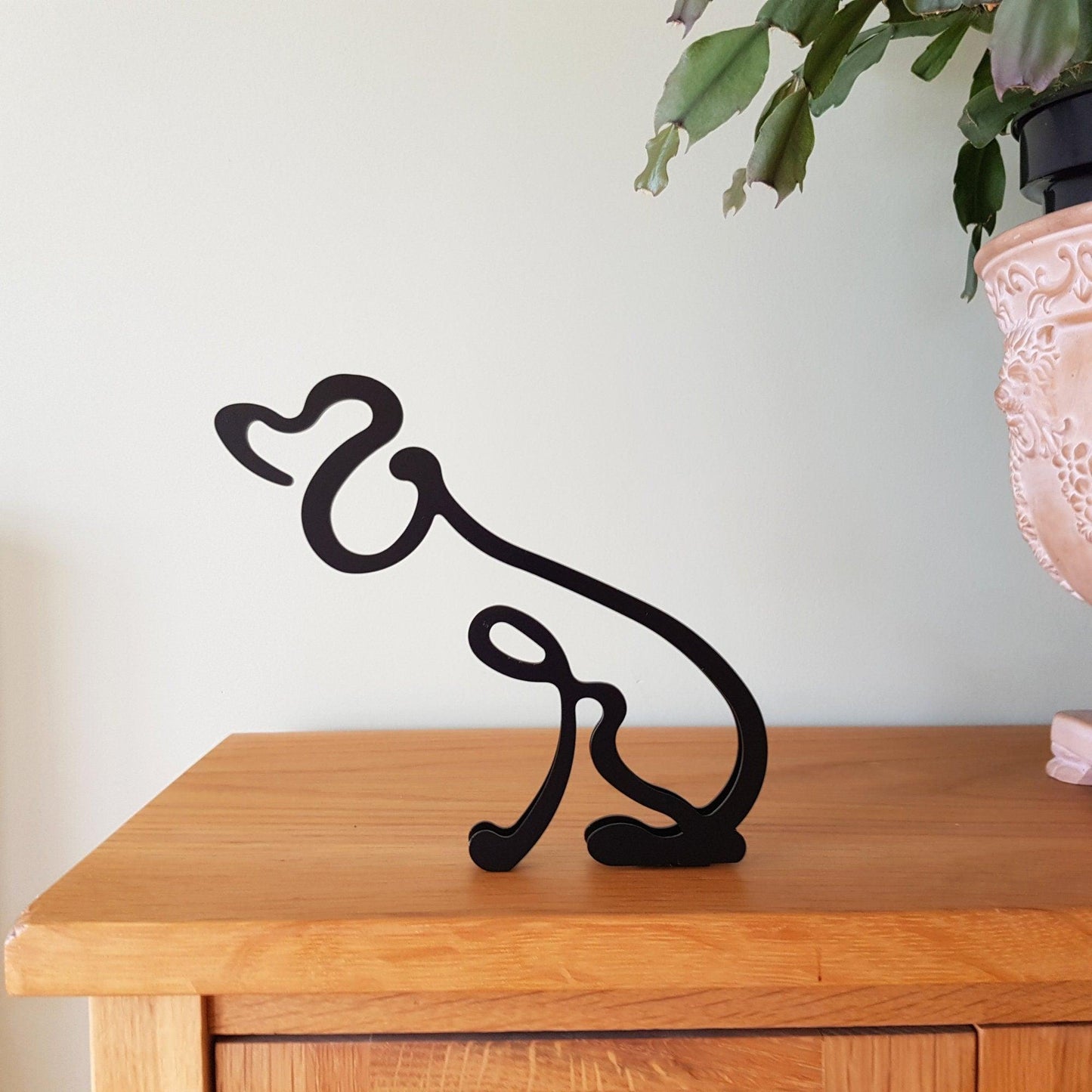 poodle dog minimalist modern stylish black metal statue for dog lovers