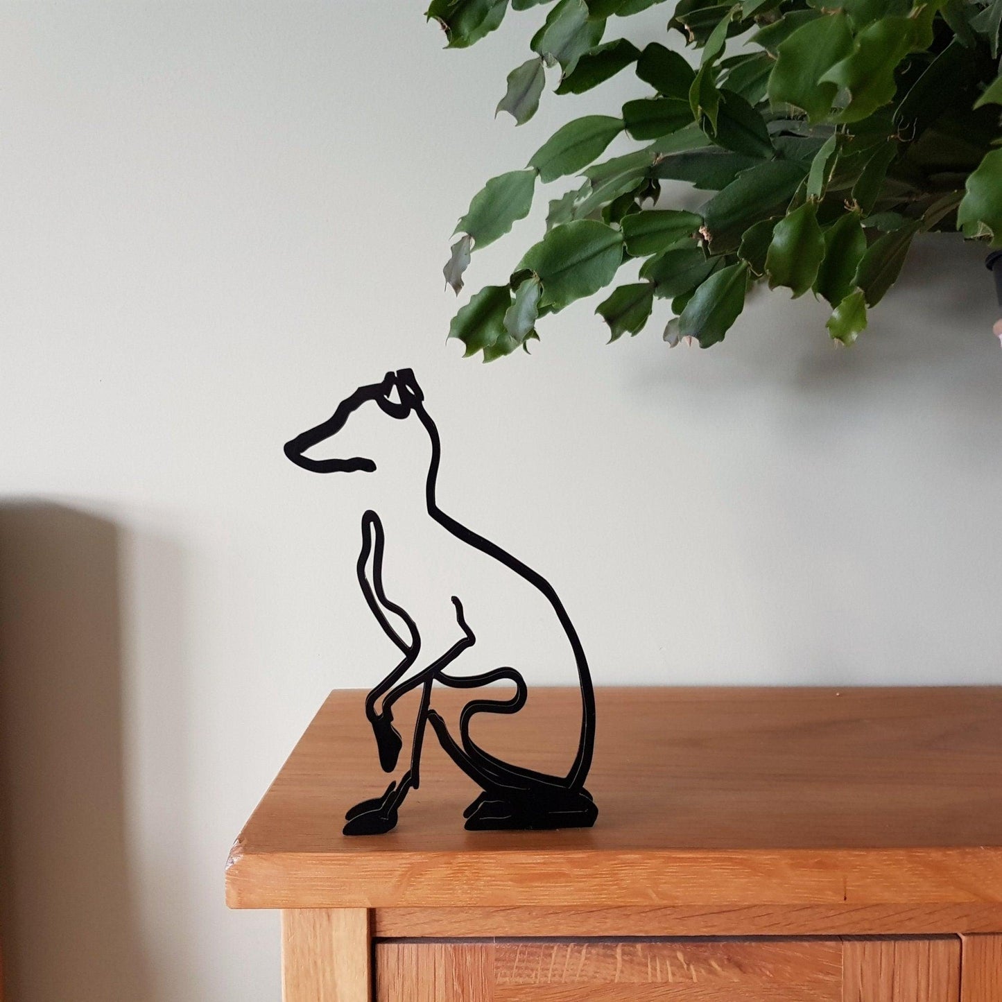 whippet dog artistic minimalist metal dog statue