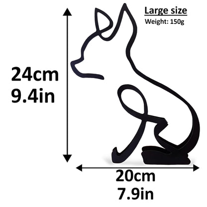 Cute Chihuahua Minimalistic Metal Dog Sculpture Statue - Doggo - Zone