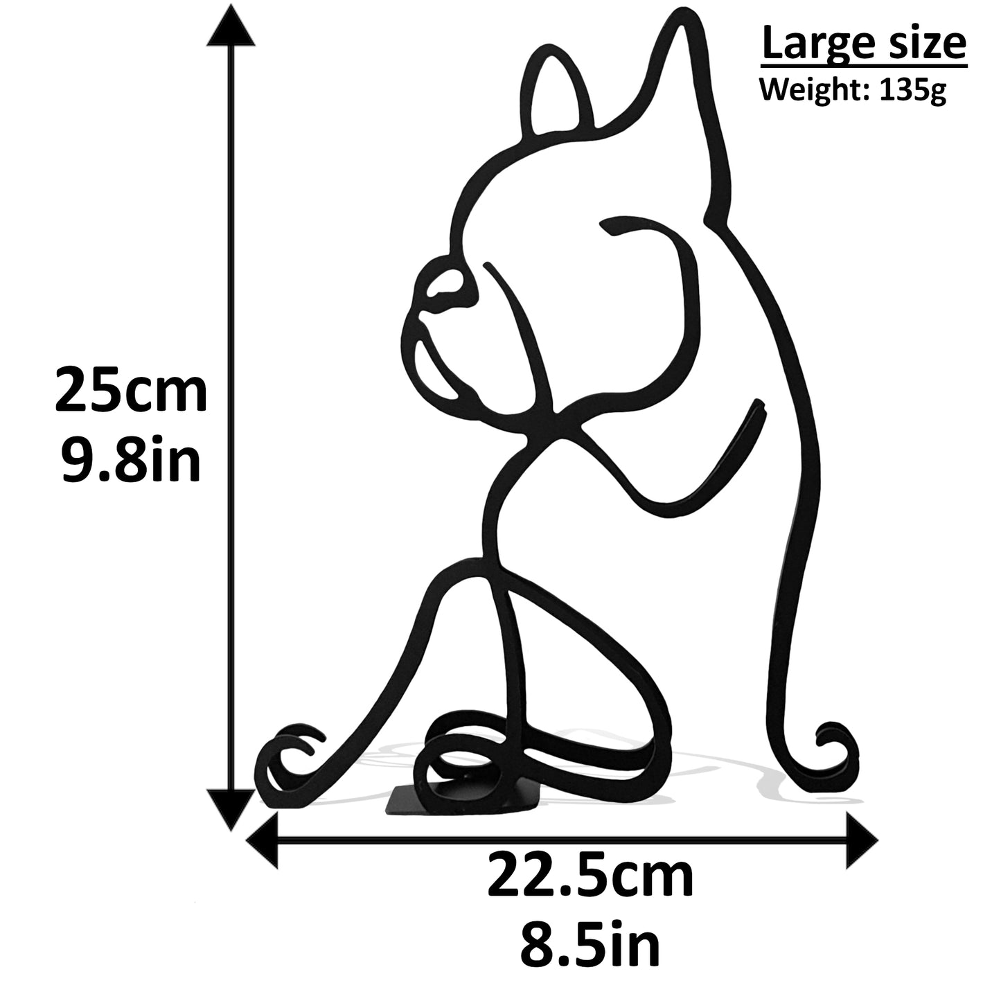 Minimalistic French Bulldog Metal Sculpture Statue - Doggo - Zone