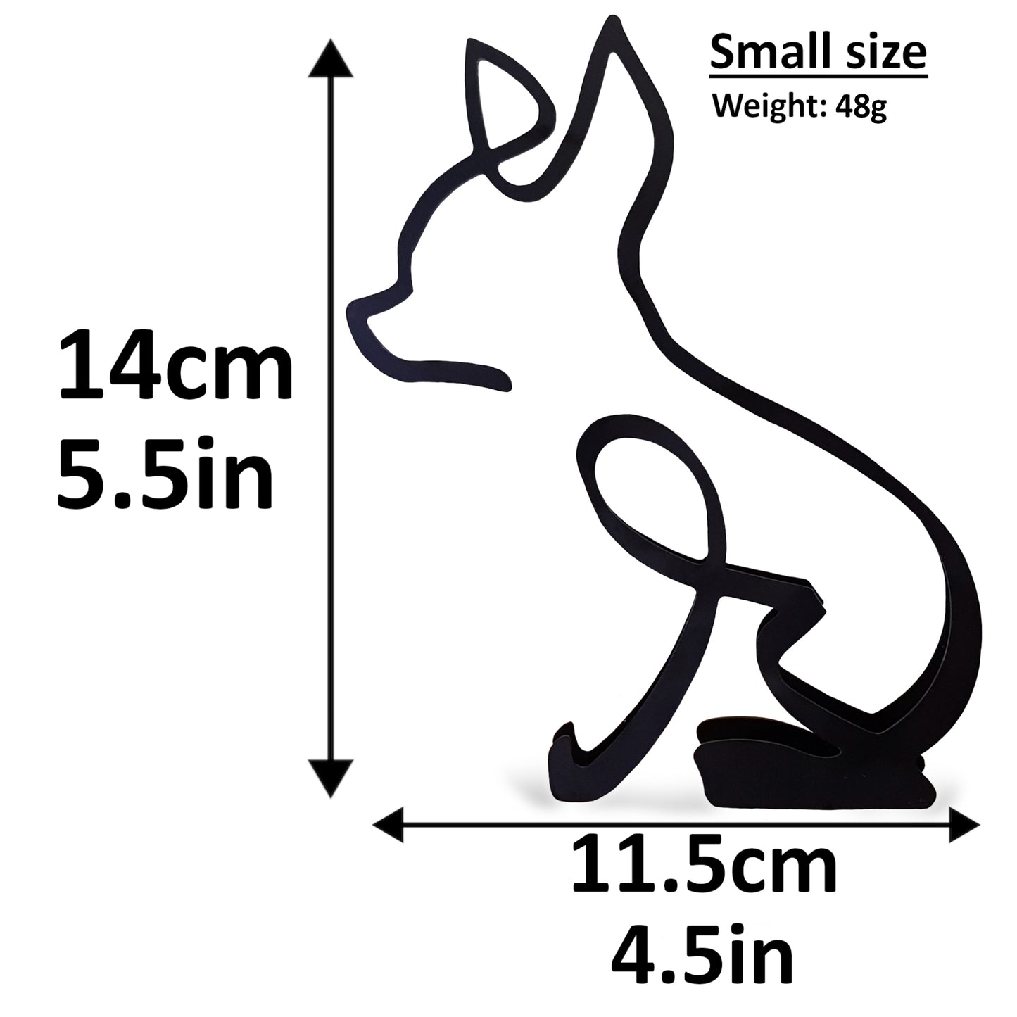 Cute Chihuahua Minimalistic Metal Dog Sculpture Statue - Doggo - Zone