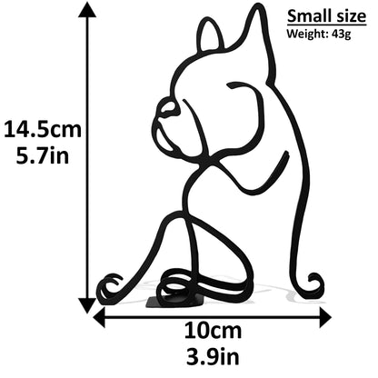 Minimalistic French Bulldog Metal Sculpture Statue - Doggo - Zone