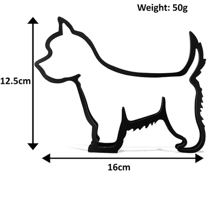 Cute West Highland Terrier Minimalistic Metal Dog Sculpture Statue - Doggo - Zone