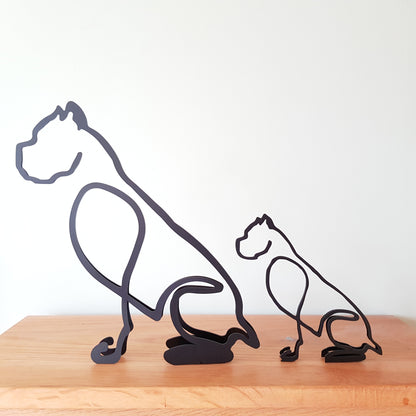 Cute Cane Corso Minimalistic Metal Dog Sculpture Statue - Doggo - Zone