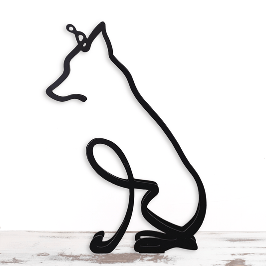 Cute Border Collie Minimalistic Dog Sculpture Statue - Doggo - Zone