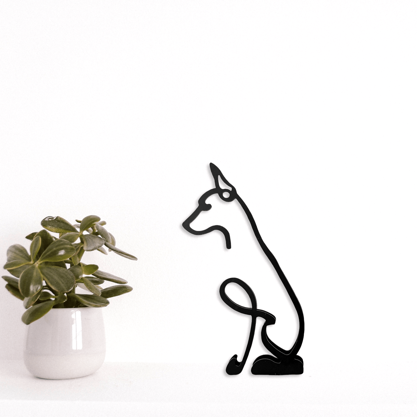 Cute Minimalistic Doberman Metal Dog Sculpture Statue - Doggo - Zone